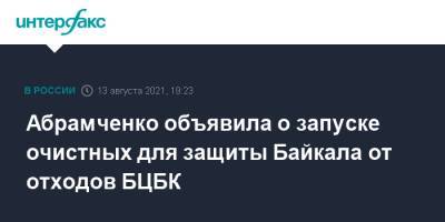 Виктория Абрамченко - Абрамченко объявила о запуске очистных для защиты Байкала от отходов БЦБК - interfax.ru - Москва - Россия - Байкал