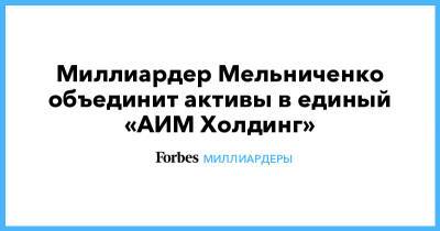Андрей Мельниченко - Миллиардер Мельниченко объединит активы в единый «АИМ Холдинг» - forbes.ru