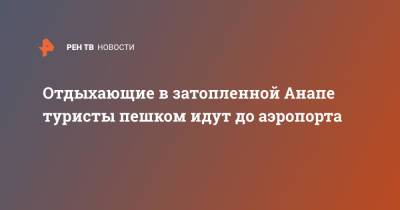 Отдыхающие в затопленной Анапе туристы пешком идут до аэропорта - ren.tv - Анапа