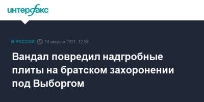 Вандал повредил надгробные плиты на братском захоронении под Выборгом - interfax.ru - Москва - Ленинградская обл. - Выборг
