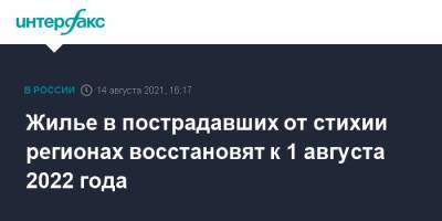 Владимир Путин - Юрий Трутнев - Жилье в пострадавших от стихии регионах восстановят к 1 августа 2022 года - interfax.ru - Москва - Россия - окр. Дальневосточный