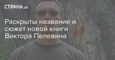 Виктор Пелевин - Раскрыты название и сюжет новой книги Виктора Пелевина - strana.ua - Украина