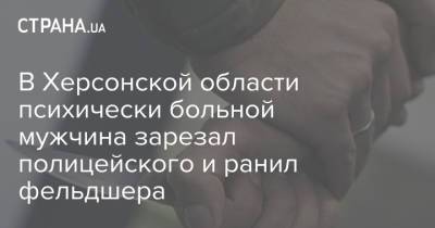 Александр Прокудин - В Херсонской области психически больной мужчина зарезал полицейского и ранил фельдшера - strana.ua - Украина - Херсонская обл. - Херсонская Область