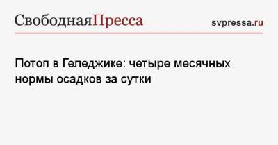 Алексей Богодистов - Потоп в Геледжике: четыре месячных нормы осадков за сутки - svpressa.ru - Курганская обл. - Гаити - Геленджик