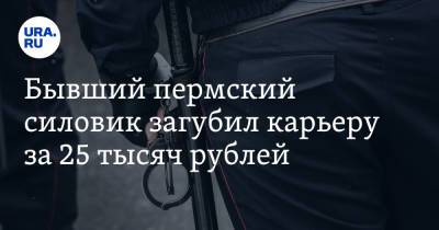Бывший пермский силовик загубил карьеру за 25 тысяч рублей - ura.news - Пермь - Пермский край