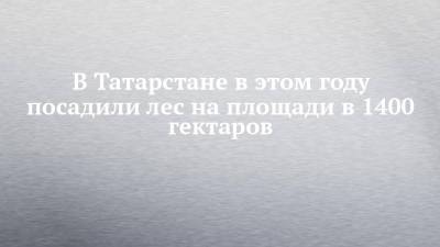 В Татарстане в этом году посадили лес на площади в 1400 гектаров - chelny-izvest.ru - респ. Татарстан