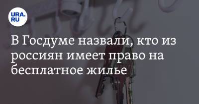 В Госдуме назвали, кто из россиян имеет право на бесплатное жилье - ura.news
