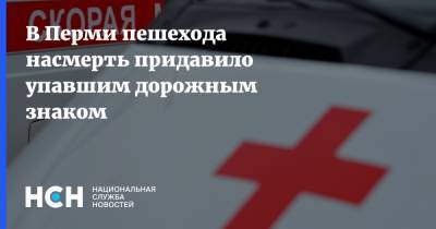 В Перми пешехода насмерть придавило упавшим дорожным знаком - nsn.fm - Пермь - Пермский край