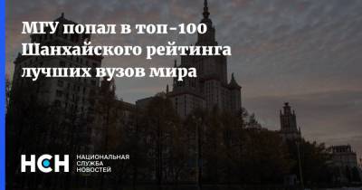МГУ попал в топ-100 Шанхайского рейтинга лучших вузов мира - nsn.fm - Уфа - Томск