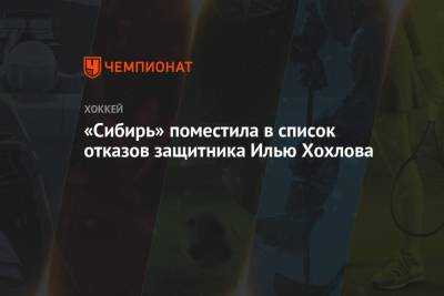 «Сибирь» поместила в список отказов защитника Илью Хохлова - championat.com - Магнитогорск