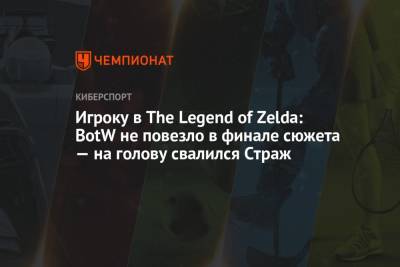 Zelda - Игроку в The Legend of Zelda: BotW не повезло в финале сюжета — на голову свалился Страж - championat.com
