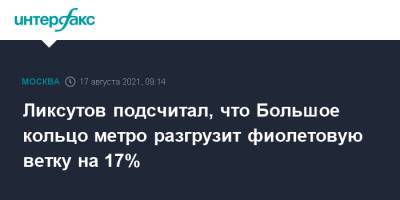 Максим Ликсутов - Ликсутов подсчитал, что Большое кольцо метро разгрузит фиолетовую ветку на 17% - interfax.ru - Москва