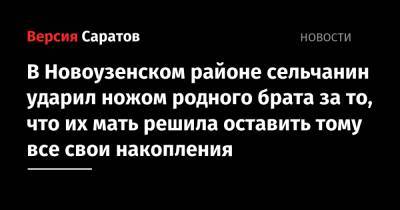 Сельчанин ударил ножом родного брата за то, что их мать решила оставить тому все свои накопления - nversia.ru - с. Петропавловка