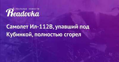 Николай Куимов - Самолет Ил-112В, упавший под Кубинкой, полностью сгорел - readovka.ru - Россия - Московская обл.