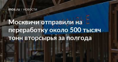 Петр Бирюков - Москвичи отправили на переработку около 500 тысяч тонн вторсырья за полгода - mos.ru - Москва