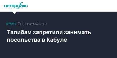 Талибам запретили занимать посольства в Кабуле - interfax.ru - Москва - Россия - США - Афганистан - Кабул - Талибан