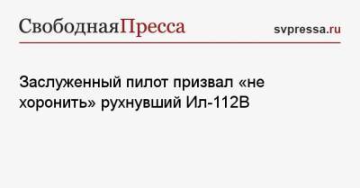 Заслуженный пилот призвал «не хоронить» рухнувший Ил-112 В - svpressa.ru - Россия - Московская обл.