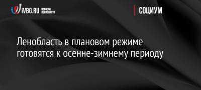 Ленобласть в плановом режиме готовятся к осенне-зимнему периоду - ivbg.ru - Украина - Ленинградская обл.