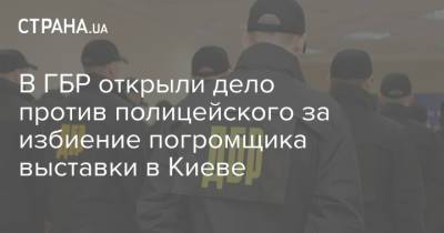 В ГБР открыли дело против полицейского за избиение погромщика выставки в Киеве - strana.ua - Украина - Киев