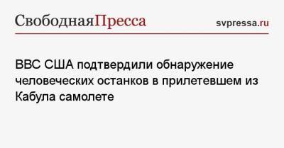 ВВС США подтвердили обнаружение человеческих останков в прилетевшем из Кабула самолете - svpressa.ru - Россия - США - Афганистан - Катар - Кабул