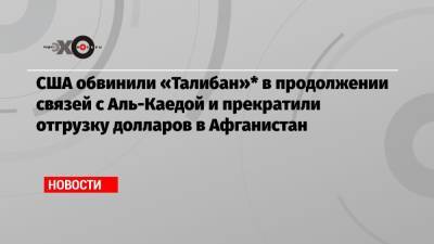 США обвинили «Талибан»* в продолжении связей с Аль-Каедой и прекратили отгрузку долларов в Афганистан - echo.msk.ru - США - Афганистан