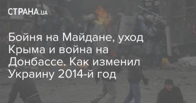Бойня на Майдане, уход Крыма и война на Донбассе. Как изменил Украину 2014-й год - strana.ua - Россия - Украина - Крым