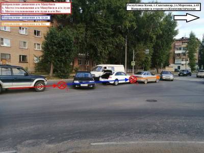 В Сыктывкаре столкнулись три автомобиля, пострадали женщина и ребенок - komiinform.ru - респ. Коми - Сыктывкар