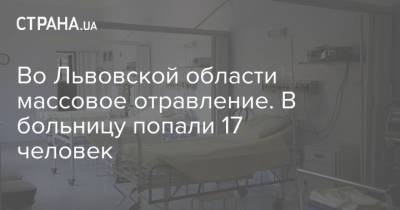 Во Львовской области массовое отравление. В больницу попали 17 человек - strana.ua - Украина - Львов - Кривой Рог - Днепропетровская обл. - Львовская обл. - район Самборский