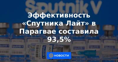 Александр Гинцбург - Эффективность «Спутника Лайт» в Парагвае составила 93,5% - news.mail.ru - Парагвай
