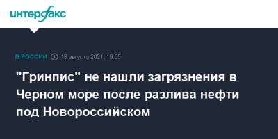 "Гринпис" не нашли загрязнения в Черном море после разлива нефти под Новороссийском - interfax.ru - Москва - Россия - Новороссийск - Экология