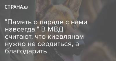 "Память о параде с нами навсегда!" В МВД считают, что киевлянам нужно не сердиться, а благодарить - strana.ua - Украина - Киев