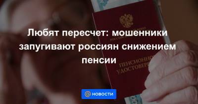 Любят пересчет: мошенники запугивают россиян снижением пенсии - news.mail.ru - Москва - Россия