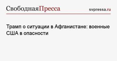 Дональд Трамп - Трамп о ситуации в Афганистане: военные США в опасности - svpressa.ru - США - Украина - Афганистан