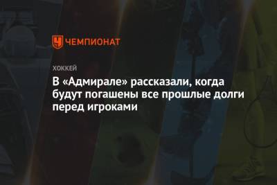 В «Адмирале» рассказали, когда будут погашены все прошлые долги перед игроками - championat.com - Владивосток