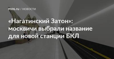 «Нагатинский Затон»: москвичи выбрали название для новой станции БКЛ - mos.ru - Москва