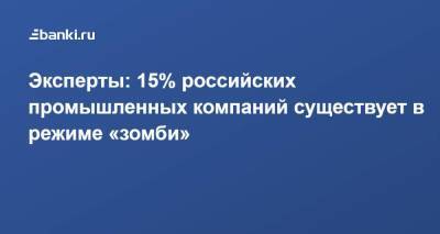 Эксперты: 15% российских промышленных компаний существует в режиме «зомби» - smartmoney.one