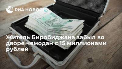 МВД: житель Биробиджана в спешке забыл чемодан с 15 миллионами рублей во дворе - ria.ru - Россия - Еврейская обл. - Благовещенск - Биробиджан