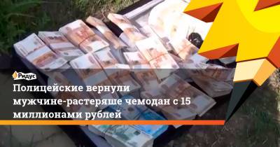 Полицейские вернули мужчине-растеряше чемодан с15 миллионами рублей - ridus.ru - Биробиджан