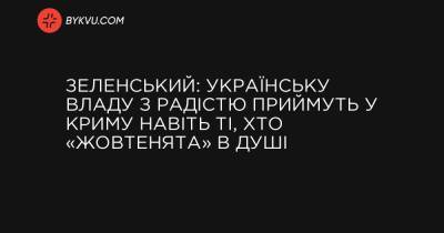 Зеленський: Українську владу з радістю приймуть у Криму навіть ті, хто «жовтенята» в душі - bykvu.com - Украина - Росія