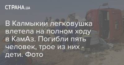В Калмыкии легковушка влетела на полном ходу в КамАз. Погибли пять человек, трое из них - дети. Фото - strana.ua - Россия - Украина - Киев - Днепропетровская обл. - респ. Калмыкия