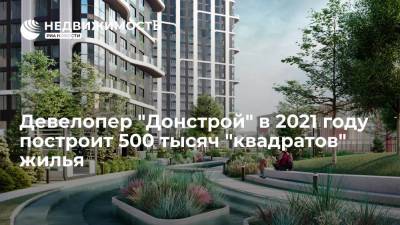 Девелопер "Донстрой" в 2021 году построит 500 тысяч "квадратов" жилья - realty.ria.ru - Москва - Строительство