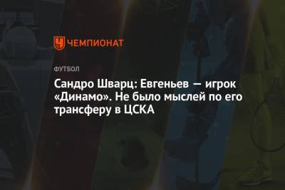 Андрей Панков - Сандро Шварц - Сандро Шварц: Евгеньев — игрок «Динамо». Не было мыслей по его трансферу в ЦСКА - championat.com
