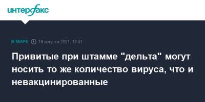 Привитые при штамме "дельта" могут носить то же количество вируса, что и невакцинированные - interfax.ru - Москва - Англия - Великобритания