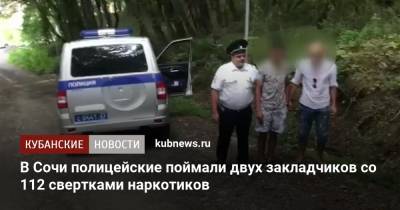 В Сочи полицейские поймали двух закладчиков со 112 свертками наркотиков - kubnews.ru - Сочи - Краснодарский край