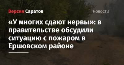Валерий Радаев - «У многих сдают нервы»: в правительстве обсудили ситуацию с пожаром в Ершовском районе - nversia.ru - район Ершовский
