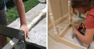 Мастерица сделала деревянный столик с резными ножками — просто картинка. Только доступные материалы - skuke.net