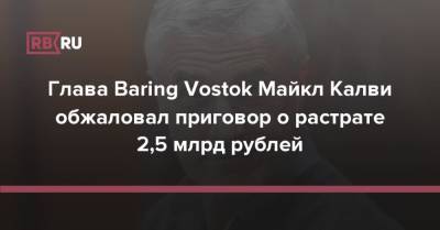 Майкл Калви - Глава Baring Vostok Майкл Калви обжаловал приговор о растрате 2,5 млрд рублей - rb.ru - Россия
