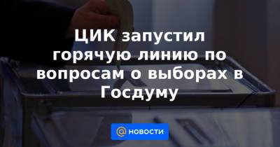 ЦИК запустил горячую линию по вопросам о выборах в Госдуму - news.mail.ru - Москва - Россия