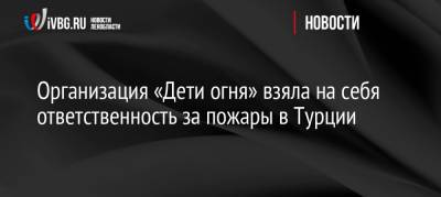 Бекир Пакдемирли - Организация «Дети огня» взяла на себя ответственность за пожары в Турции - ivbg.ru - Россия - Украина - Турция