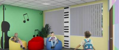 В новом помещении Авдеевской музыкальной школы художники расписывают стены - w-n.com.ua